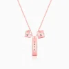 Rose Gold Personalised Initial Charm Pendant With Link Chain
