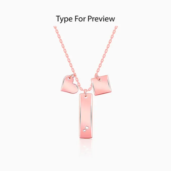 Rose Gold Personalised Initial Charm Pendant With Link Chain