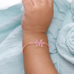 Rose Gold Personalised Initial Kids Bracelet (0 - 2 Years)