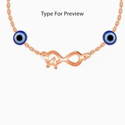 Rose Gold Personalised Initial Nazar Bracelet
