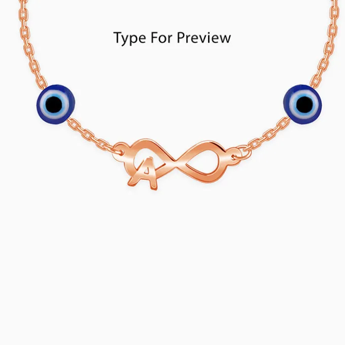 Rose Gold Personalised Initial Nazar Bracelet