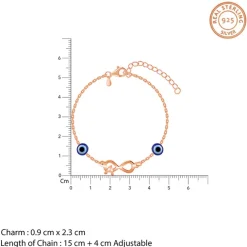 Rose Gold Personalised Initial Nazar Bracelet
