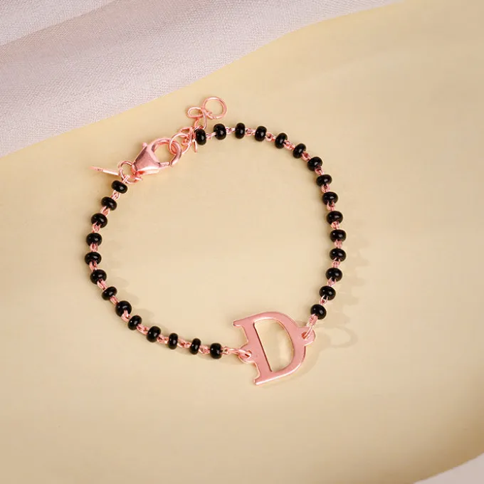 Rose Gold Personalised Initial Nazariya Kids Bracelet (0 - 2 Years)