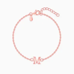 Rose Gold Personalised Initial Kids Bracelet (2 - 8 Years)