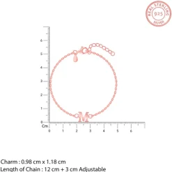 Rose Gold Personalised Initial Kids Bracelet (2 - 8 Years)