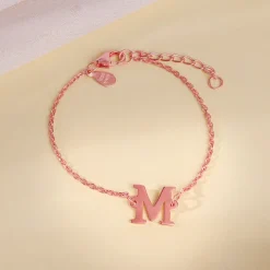 Rose Gold Personalised Initial Kids Bracelet (2 - 8 Years)