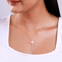 Rose Gold Personalised Key Pendant