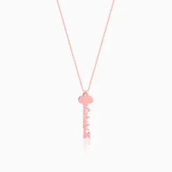 Rose Gold Personalised Key Pendant