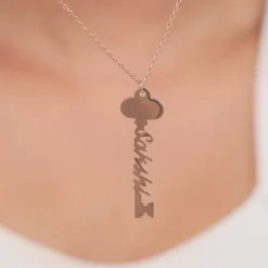 Rose Gold Personalised Key Pendant