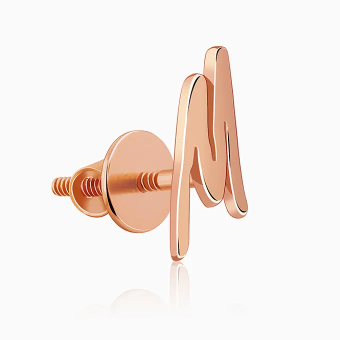 Rose Gold Personalised Letter Stud Earrings
