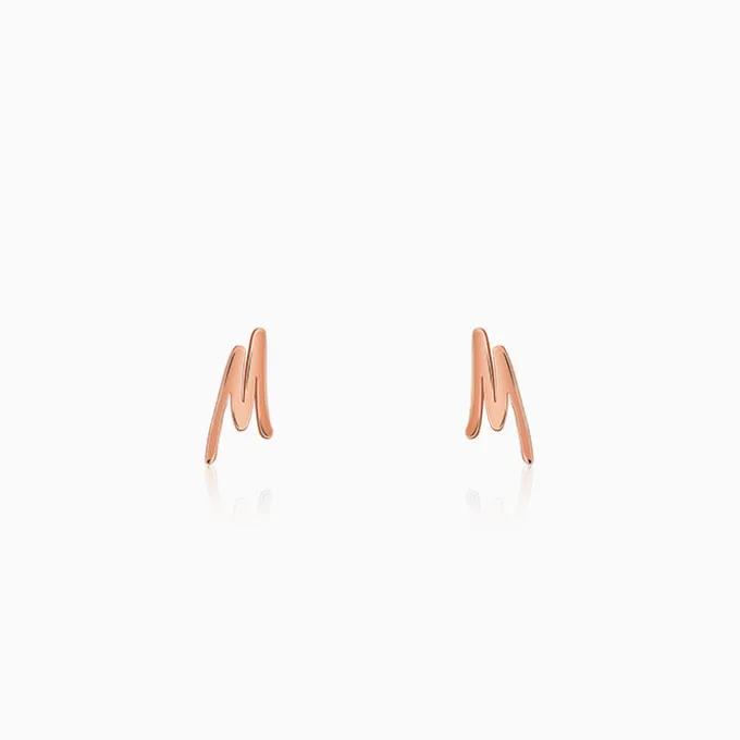Rose Gold Personalised Letter Stud Earrings