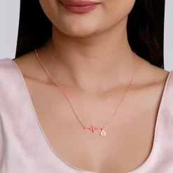 Rose Gold Personalised Lifeline Initial Necklace