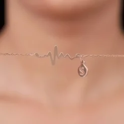 Rose Gold Personalised Lifeline Initial Necklace