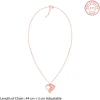 Rose Gold Personalised Name Heart Duo Pendant With Link Chain