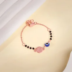 Rose Gold Personalised Nazariya Kids Bracelet (0 - 2 Years)
