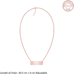 Rose Gold Personalised Name Engraved with Love Necklace