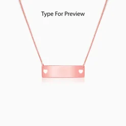 Rose Gold Personalised Name Engraved with Love Necklace