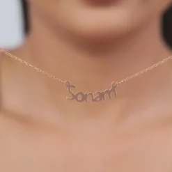 Rose Gold Personalised Name in Bold Necklace