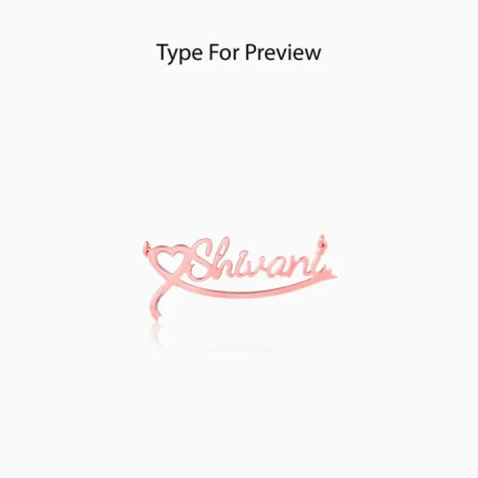 Rose Gold Personalised Name Heart Necklace