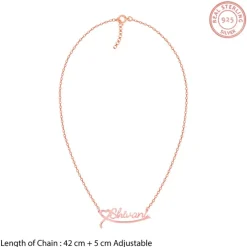 Rose Gold Personalised Name Heart Necklace