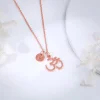 Rose Gold Personalised Om Pendant With Link Chain