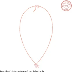 Rose Gold Personalised Om Pendant With Link Chain