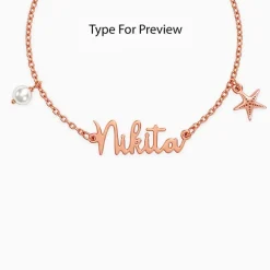 Rose Gold Personalised Pretty Starfish Bracelet