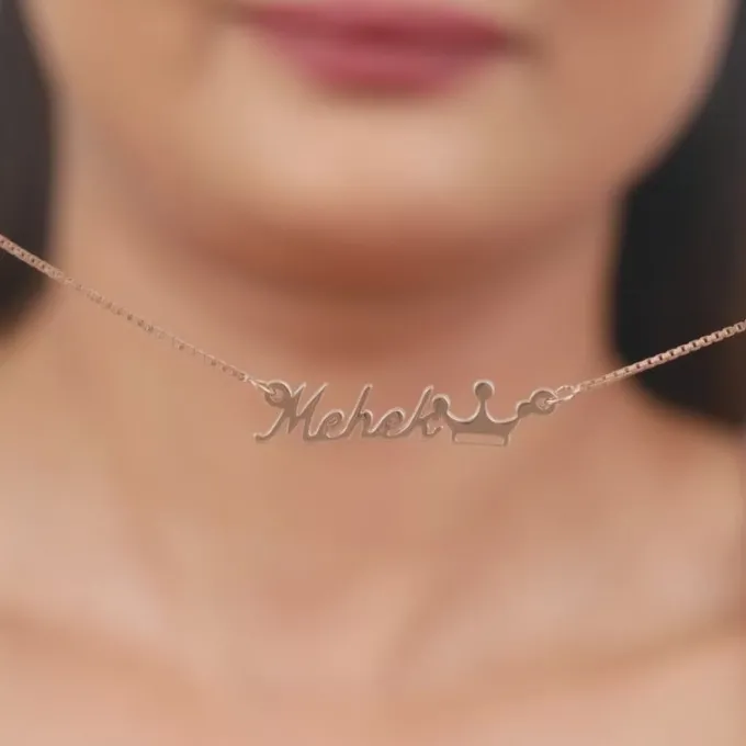 Rose Gold Personalised Queen Necklace