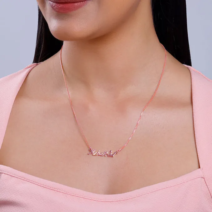 Rose Gold Personalised Queen Necklace