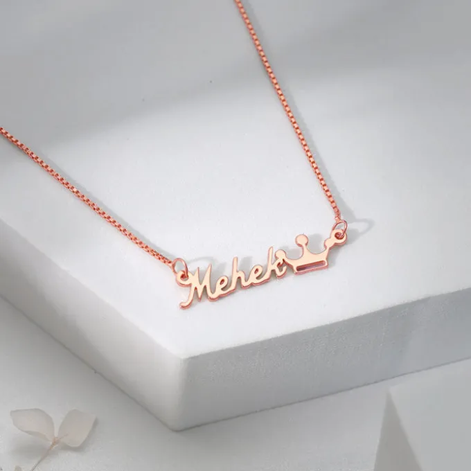 Rose Gold Personalised Queen Necklace