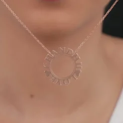 Rose Gold Personalised Round Name Necklace
