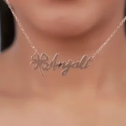 Rose Gold Personalised Serendipity Clover Necklace