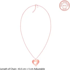 Rose Gold Personalised Shy Heart Pendant