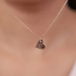 Rose Gold Personalised Shy Heart Pendant