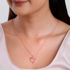 Rose Gold Personalised Shy Heart Pendant