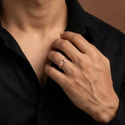 Rose Gold Personalised Signature Ring For Him
