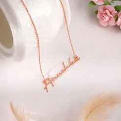 Rose Gold Personalised Signature Name Necklace