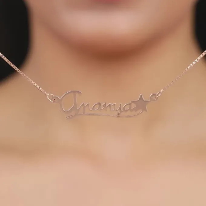 Rose Gold Personalised Star Necklace