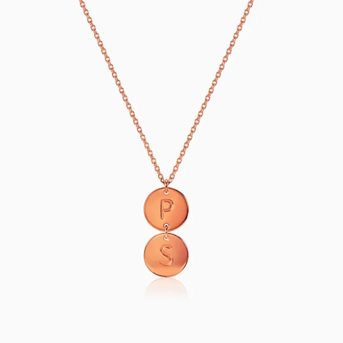 Rose Gold Personalised The Pair Initial Necklace
