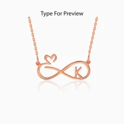Rose Gold Personalised To Infinity Necklace