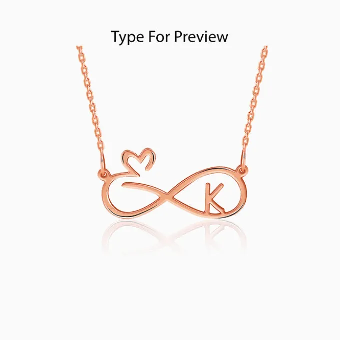 Rose Gold Personalised To Infinity Necklace