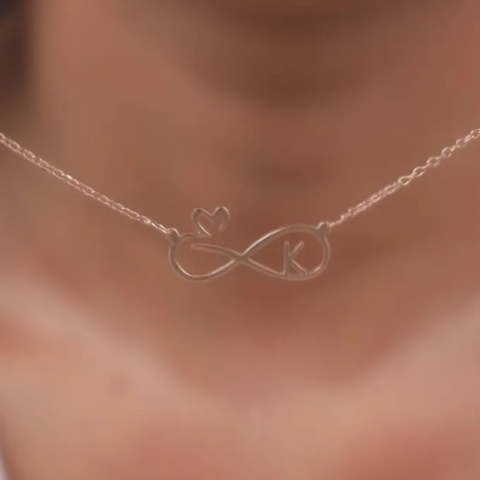 Rose Gold Personalised To Infinity Necklace
