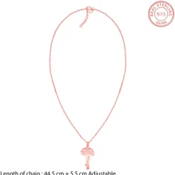Rose Gold Personalised Tree of Names Pendant with Link Chain