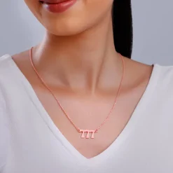 Rose Gold Personalised Triple Numeric Necklace