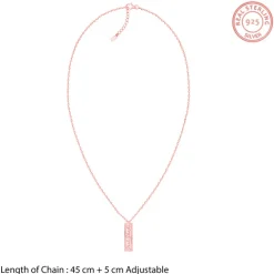 Rose Gold Personalised Two-Name Bar Pendant