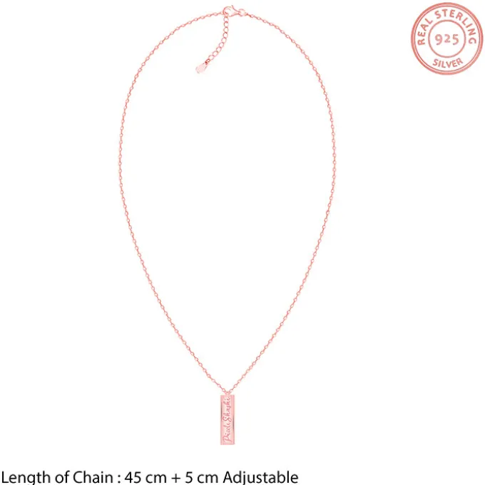 Rose Gold Personalised Two-Name Bar Pendant