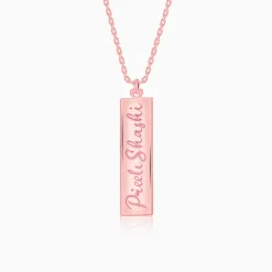 Rose Gold Personalised Two-Name Bar Pendant