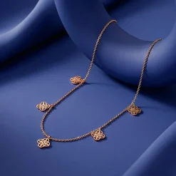 Rose Gold Petal Charms Necklace