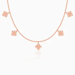 Rose Gold Petal Charms Necklace