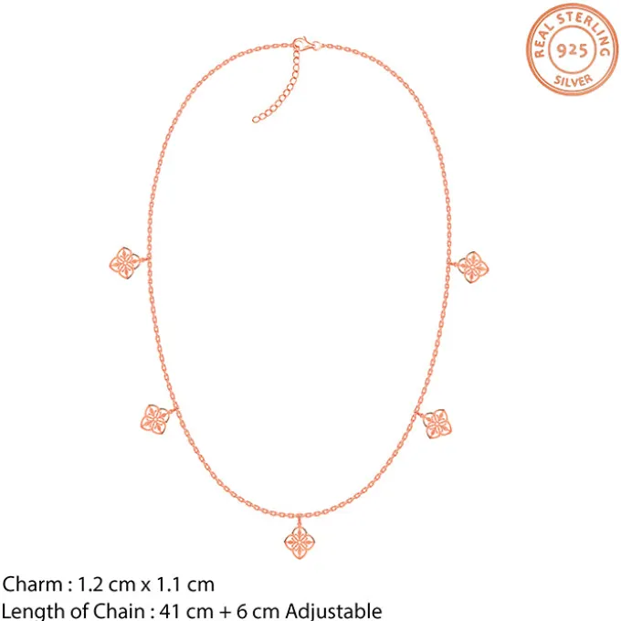 Rose Gold Petal Charms Necklace